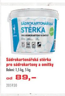 Sádrokartonářská stěrka pro sádrokartony a omítky