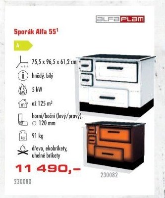 Sporák Alfa 55