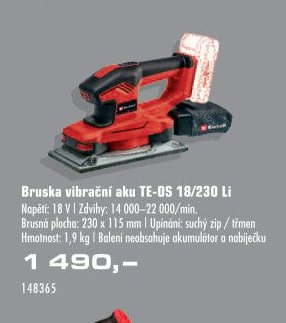 Bruska vibrační aku TE-OS 18/230 Li