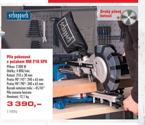 Scheppach Pila pokosová s potahem HM 216 SPX