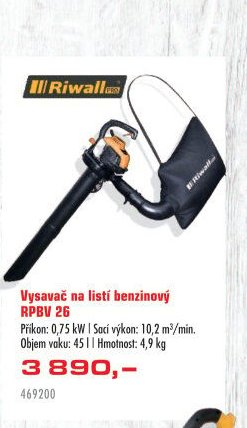 Vysavač na listí benzinový RPBV 26