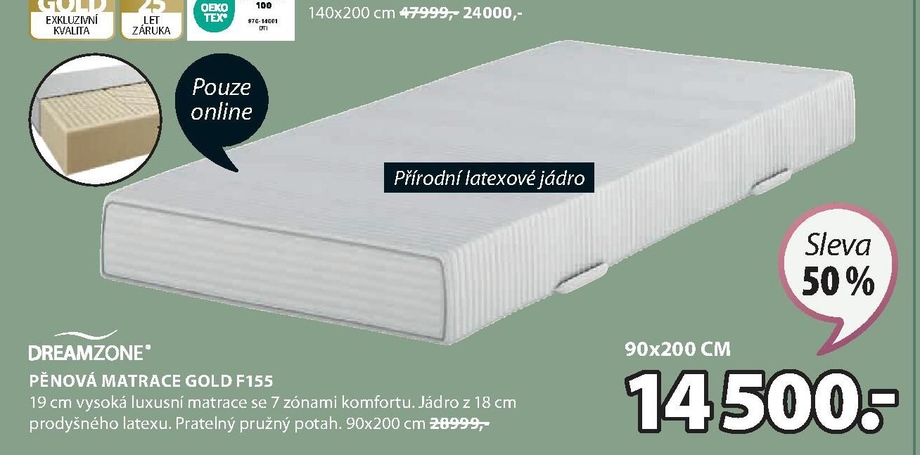 Pěnová matrace GOLD F155