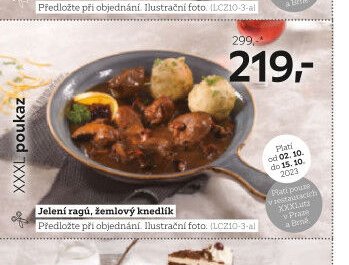 Jelení ragú, žemlový knedlík