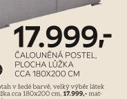 ČALOUNĚNÁ POSTEL, PLOCHA LŮŽKA CCA 180X200 CM