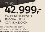 ČALOUNĚNÁ POSTEL, PLOCHA LŮŽKA CCA 180X200 CM