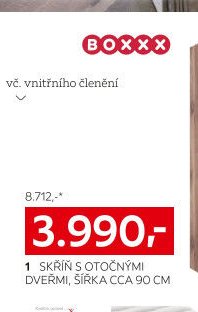 1 Skříň s otočnými dveřmi, šířka cca 90 cm