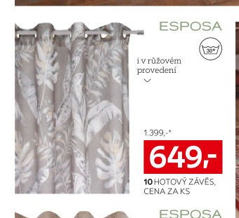 10 Hotový závěs, cena za ks