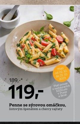 Penne se sýrovou omáčkou