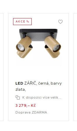 LED ZÁŘIČ, černá, barvy zlata