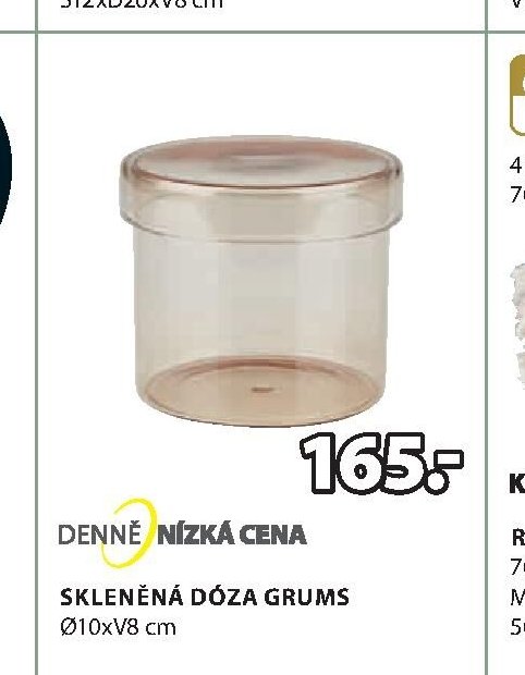 SKLENĚNÁ DÓZA GRUMS