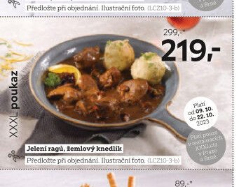 Jelení ragú, žemlový knedlík