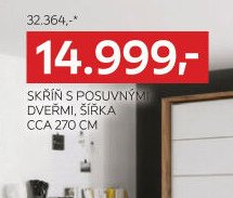 SKŘÍŇ S POSUVNÝMI DVEŘMI, ŠÍŘKA CCA 270 CM