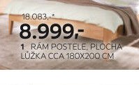 1 RÁM POSTELE, PLOCHA LŮŽKA CCA 180X200 CM