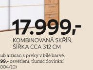 KOMBINOVANÁ SKŘÍŇ, ŠÍŘKA CCA 312 CM