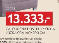 ČALOUNĚNÁ POSTEL, PLOCHA LŮŽKA CCA 140X200 CM