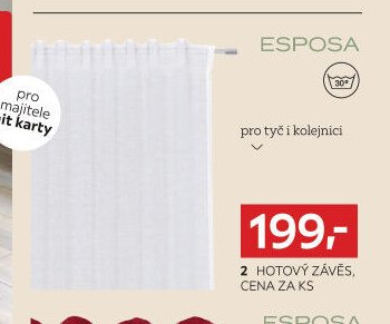 HOTOVÝ ZÁVĚS, CENA ZA KS
