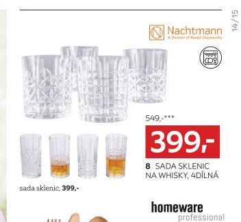 Sada sklenic na whisky, 4dílná