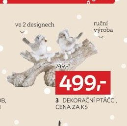 3 DEKORAČNÍ PTÁČCI, CENA ZA KS