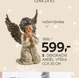 5 DEKORAČNÍ ANDĚL, VÝŠKA CCA 30 CM