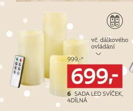 6 SADA LED SVÍČEK, 4DÍLNÁ
