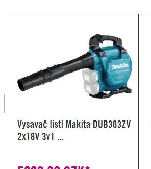 Vysavač listí Makita DUB363ZV 2x18V 3v1