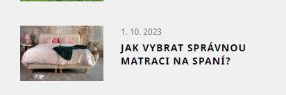Jak vybrat správnou matraci na spaní
