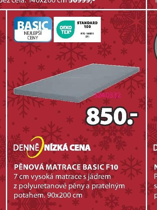 PĚNOVÁ MATRACE BASIC F10