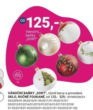 VÁNOČNÍ KOULE „SORT“