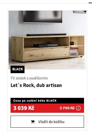 TV stolek s osvětlením Let´s Rock, dub artisan