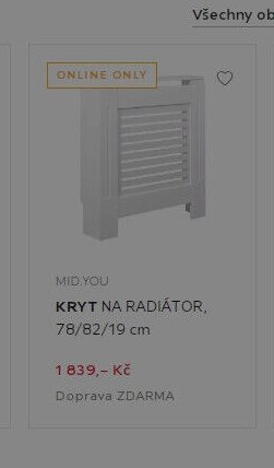 KRYT NA RADIÁTOR, 78/82/19 cm