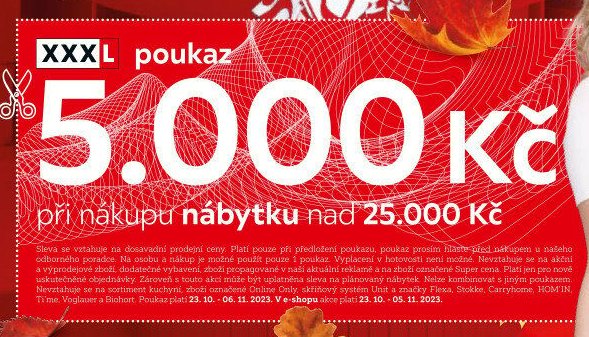 XXXL poukaz 5.000 Kč