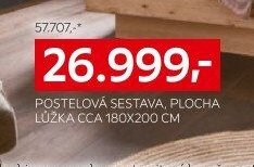 Postelová sestava, plocha lůžka cca 180x200 cm