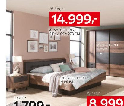2 šatní skříň, šířka cca 270 cm