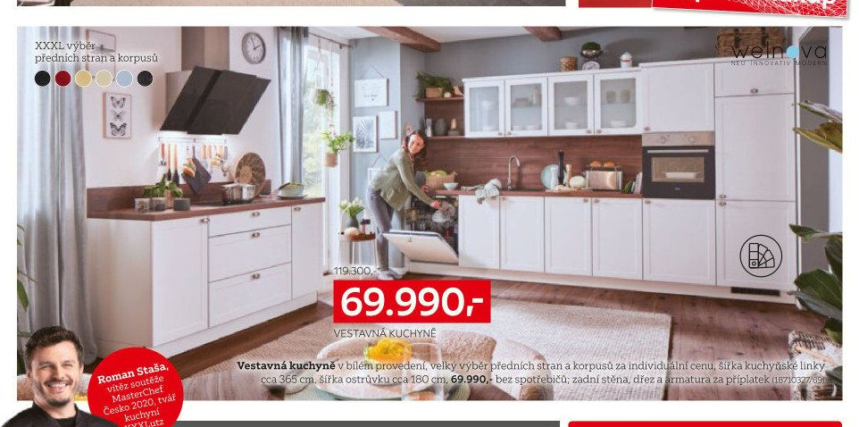 Vestavná kuchyně v bílém provedení
