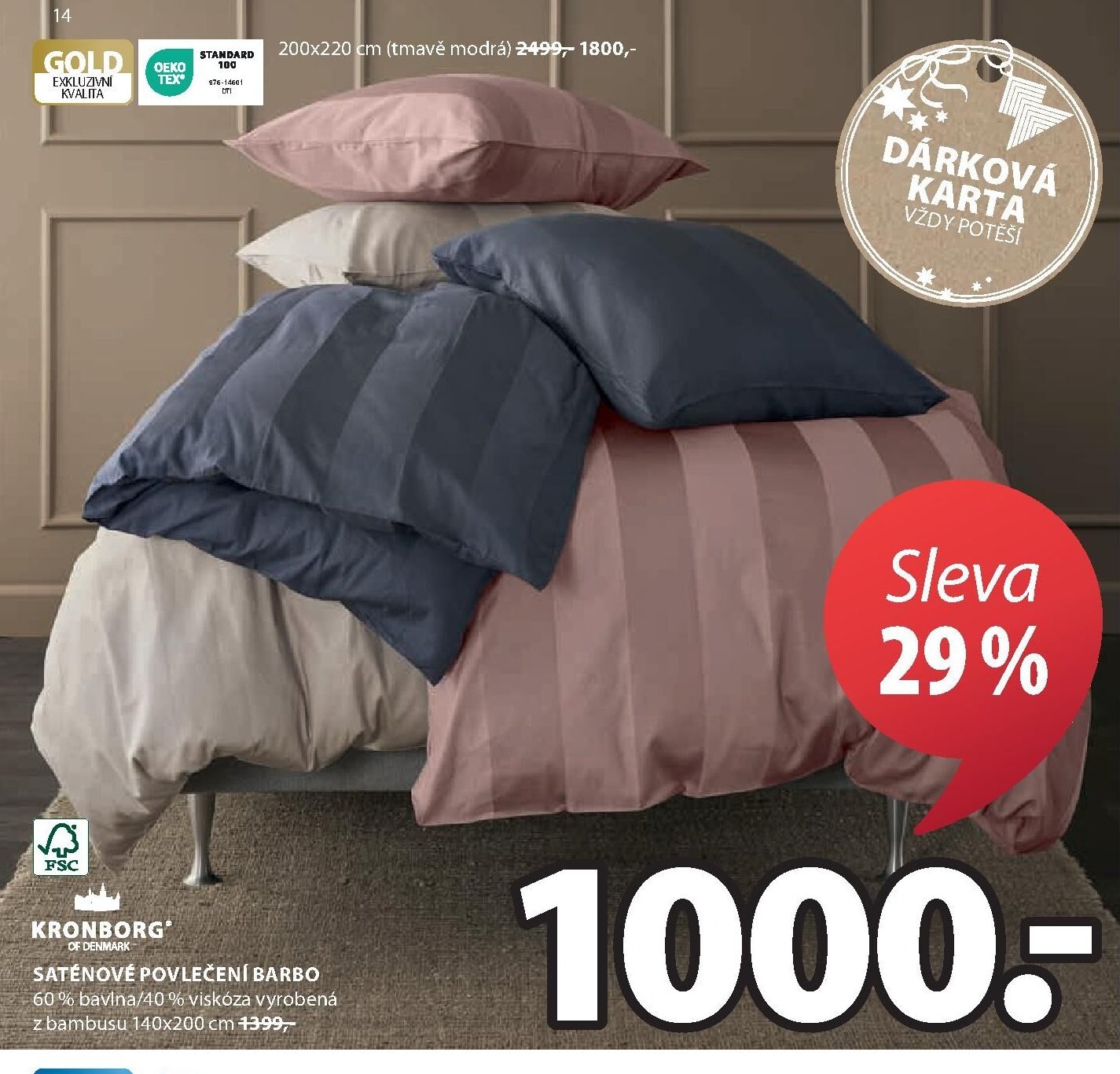 Saténové povlečení BARBO