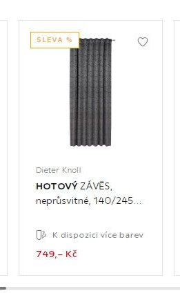 HOTOVÝ ZÁVĚS, neprůsvitné, 140/245...