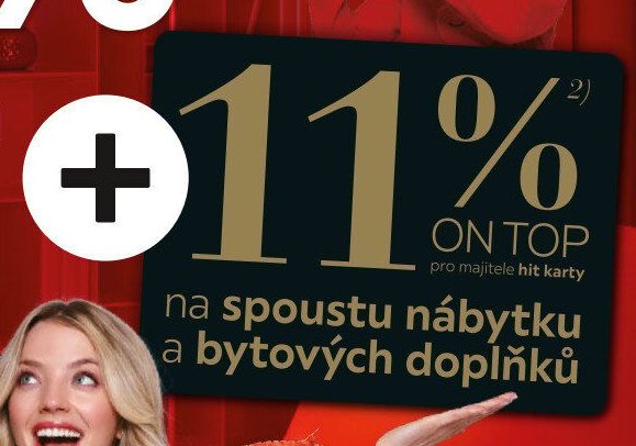 11 % ON TOP na spoustu nábytku a bytových doplňků