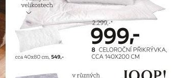 8 CELOROČNÍ PŘIKRÝVKA, CCA 140X200 CM