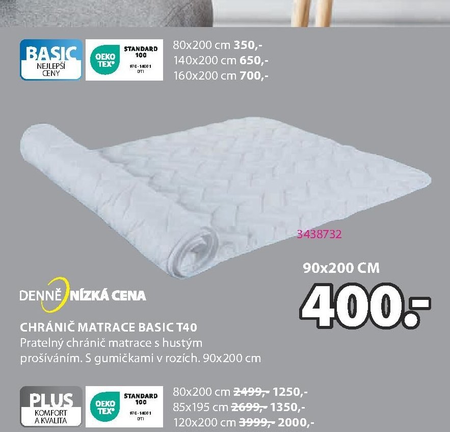 CHRÁNIČ MATRACE BASIC T40