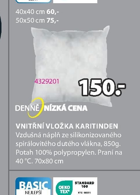 VNITŘNÍ VLOŽKA KARITINDEN 4329201