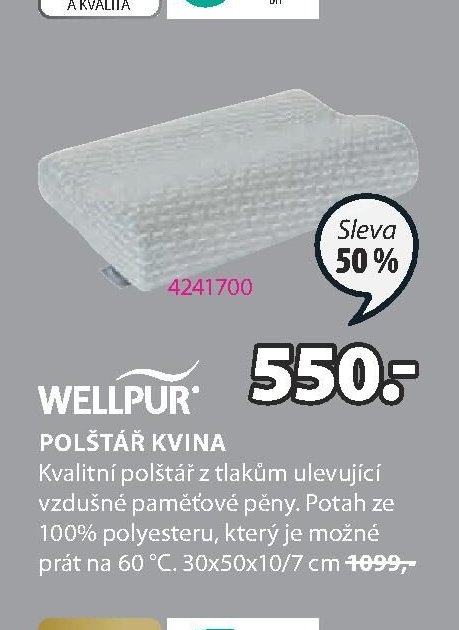 WELLPUR Polštář KVINA