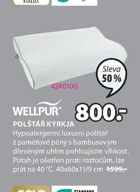 WELLPUR Polštář KYRKJA