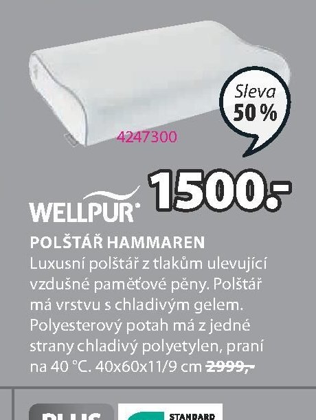 WELLPUR Polštář HAMMAREN