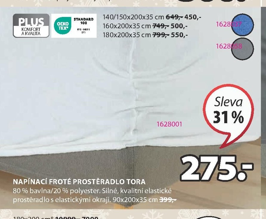 Napínací froté prostěradlo TORA