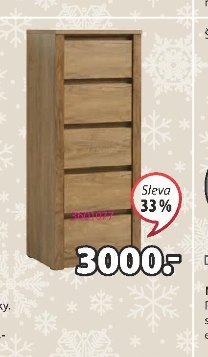Komoda VEDDE 5 zásuvek