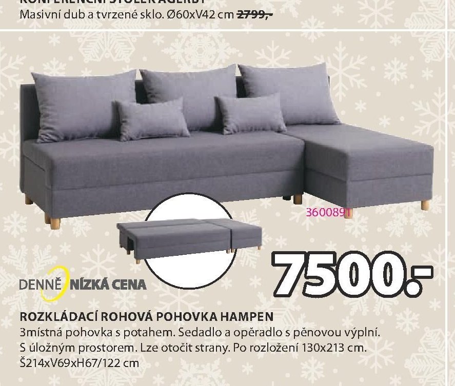 ROZKLÁDACÍ ROHOVÁ POHOVKA HAMPEN