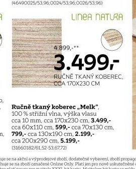 Ručně tkaný koberec „Melk“, cca 170x230 cm