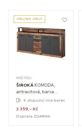ŠIROKÁ KOMODA, antracitová, barva...