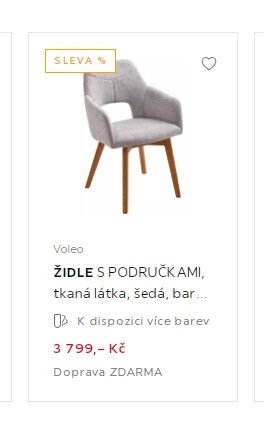 ŽIDLE S PODRUČKAMI, tkaná látka, šedá, bar...