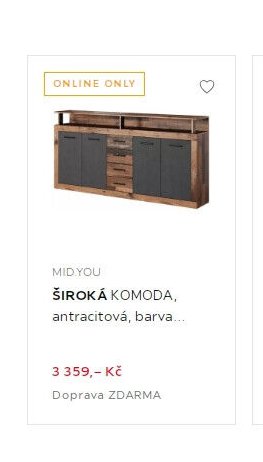 MID.YOU ŠIROKÁ KOMODA, antracitová, barva...